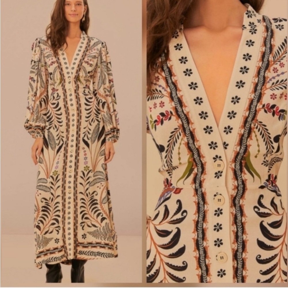 FARM Rio Multicolor Embroidered Maxi Dress